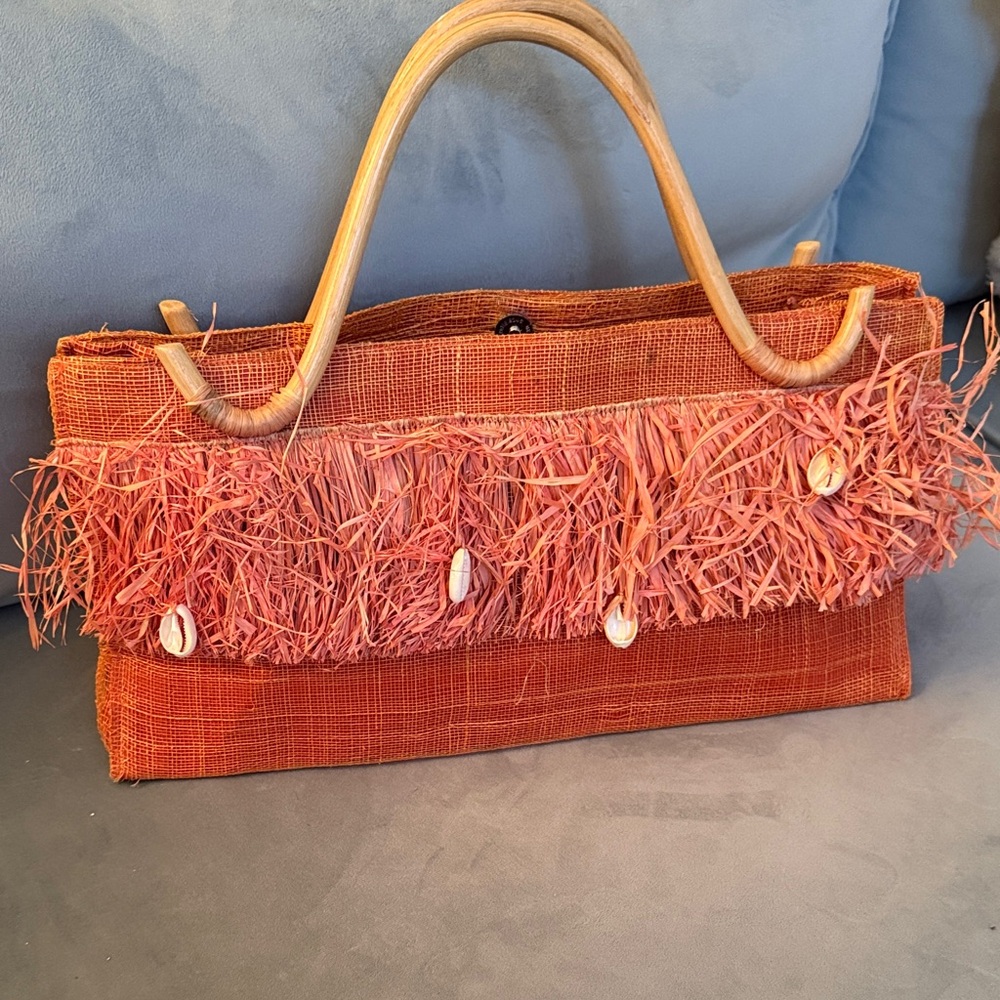 Orange Fringe Handbag